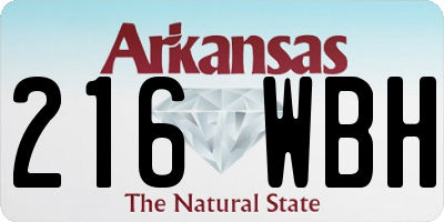 AR license plate 216WBH