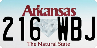 AR license plate 216WBJ