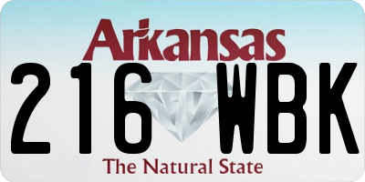 AR license plate 216WBK