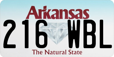 AR license plate 216WBL