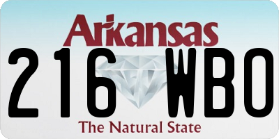 AR license plate 216WBO