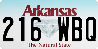 AR license plate 216WBQ