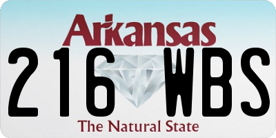 AR license plate 216WBS