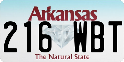 AR license plate 216WBT