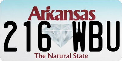 AR license plate 216WBU