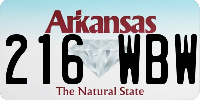 AR license plate 216WBW