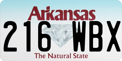 AR license plate 216WBX