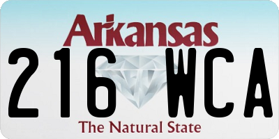AR license plate 216WCA