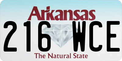 AR license plate 216WCE