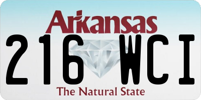 AR license plate 216WCI