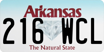 AR license plate 216WCL