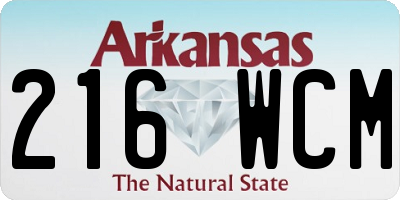AR license plate 216WCM