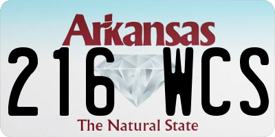AR license plate 216WCS