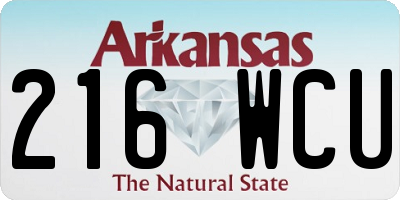 AR license plate 216WCU