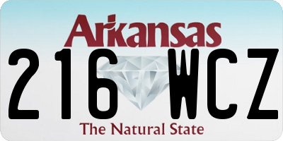 AR license plate 216WCZ