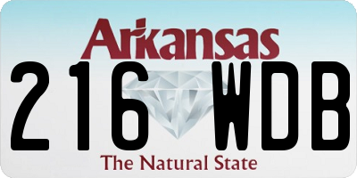 AR license plate 216WDB