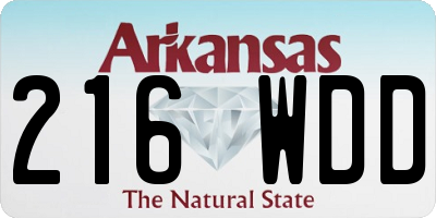 AR license plate 216WDD