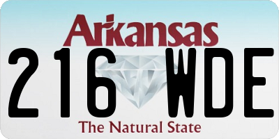 AR license plate 216WDE