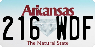 AR license plate 216WDF