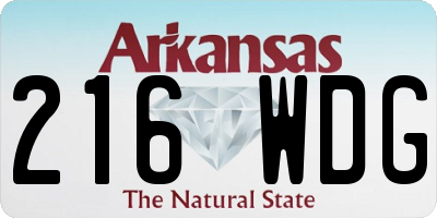 AR license plate 216WDG