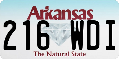 AR license plate 216WDI