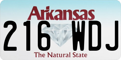AR license plate 216WDJ