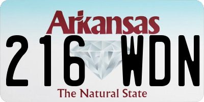 AR license plate 216WDN