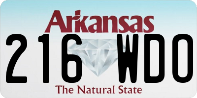 AR license plate 216WDO