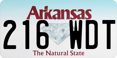 AR license plate 216WDT