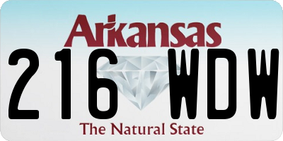 AR license plate 216WDW
