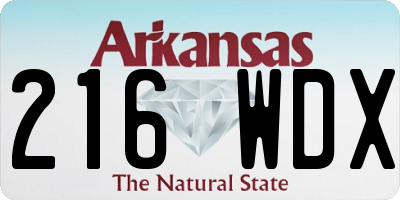 AR license plate 216WDX