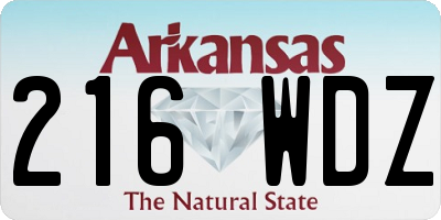 AR license plate 216WDZ