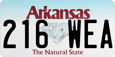 AR license plate 216WEA