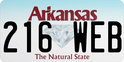 AR license plate 216WEB