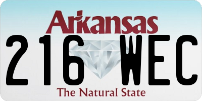 AR license plate 216WEC