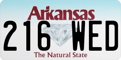 AR license plate 216WED