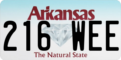 AR license plate 216WEE