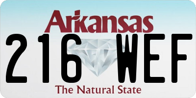 AR license plate 216WEF