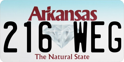 AR license plate 216WEG