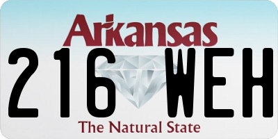 AR license plate 216WEH