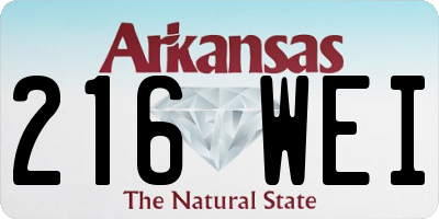 AR license plate 216WEI