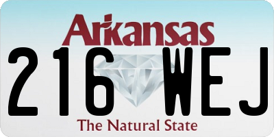 AR license plate 216WEJ