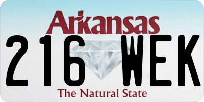 AR license plate 216WEK