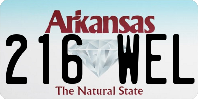 AR license plate 216WEL