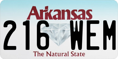 AR license plate 216WEM
