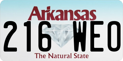 AR license plate 216WEO