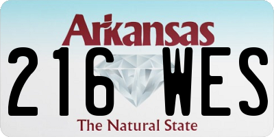 AR license plate 216WES