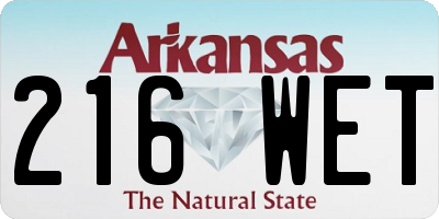 AR license plate 216WET