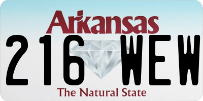 AR license plate 216WEW
