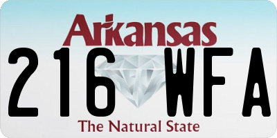 AR license plate 216WFA